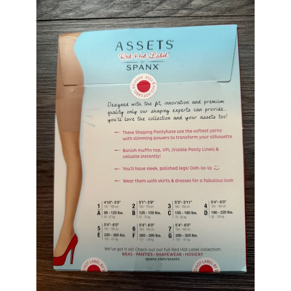 SPANX Assets Red Hot‎ Label High Waist Sheers Pantyhose Control Top  Size 5